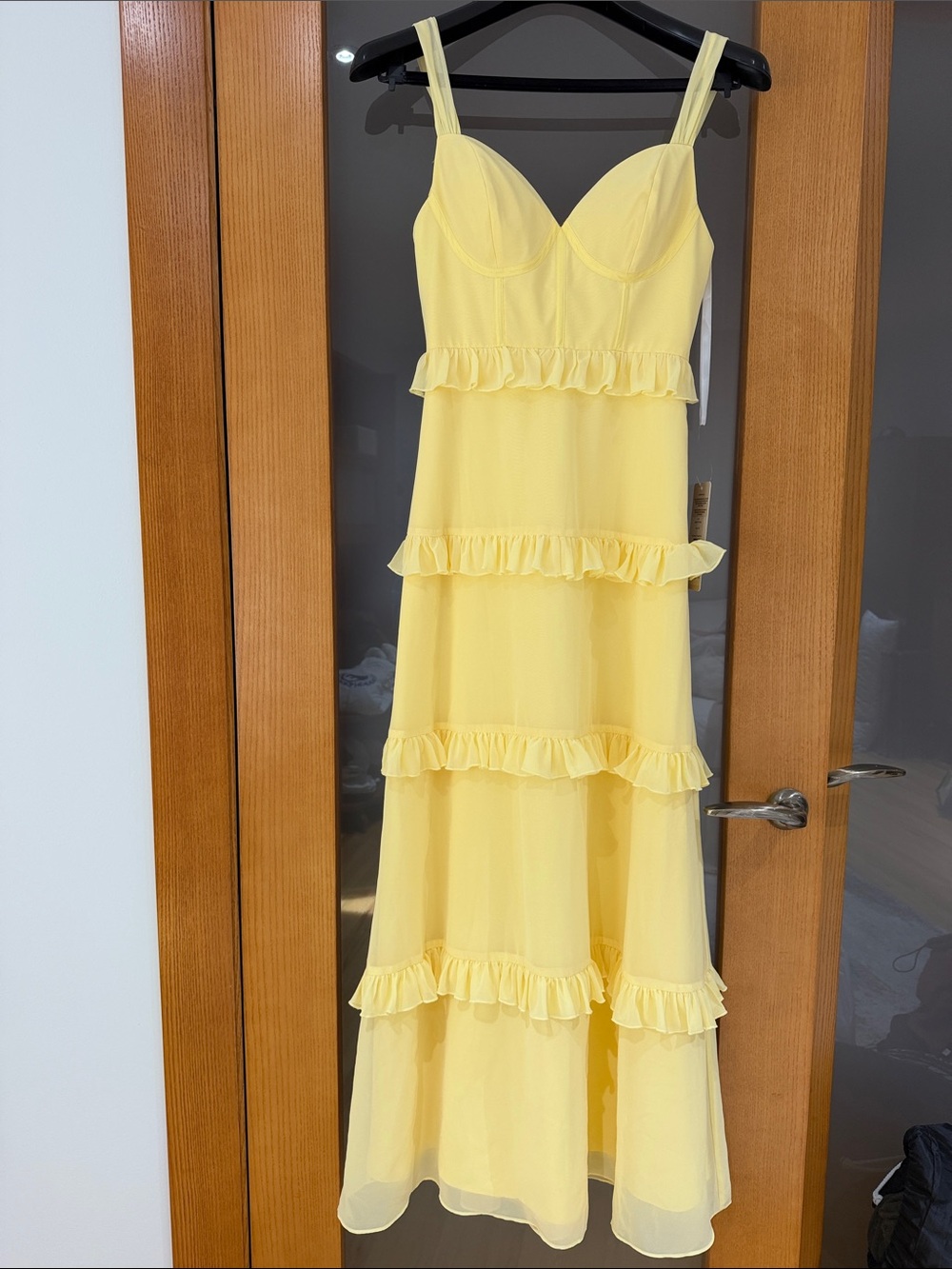 Yellow Ruffled Maxi Dress - Sloane Chiffon Dress Revelry